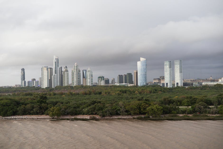 Buenos Aires skyline with Rio de la Plata