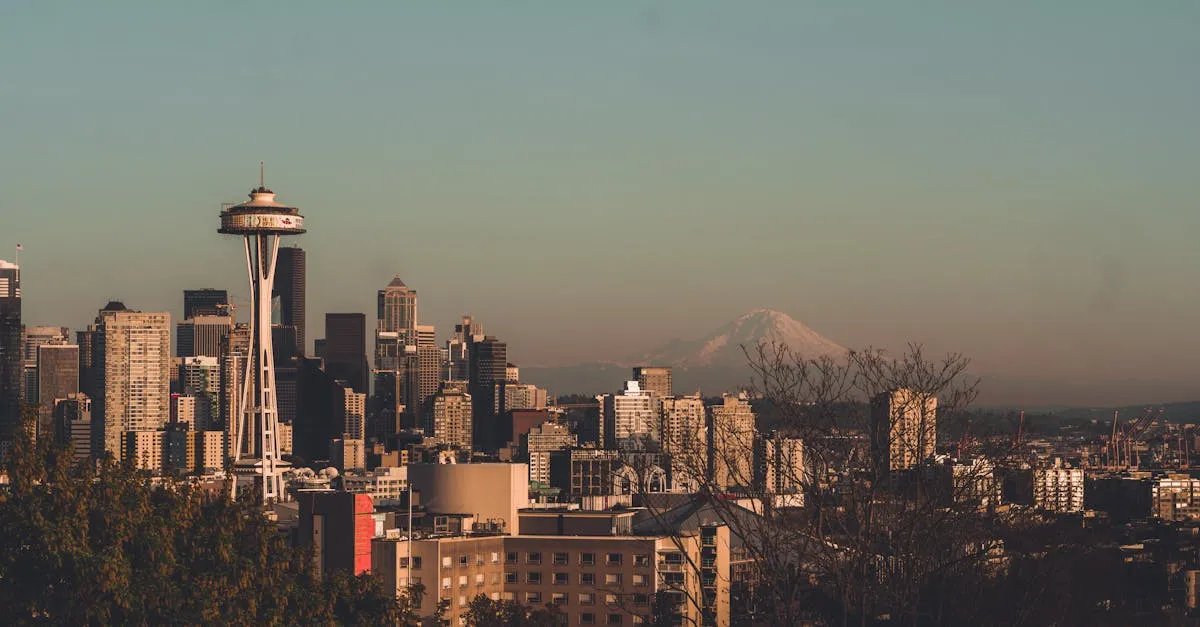 Space Needle landmark in Seattle, USA