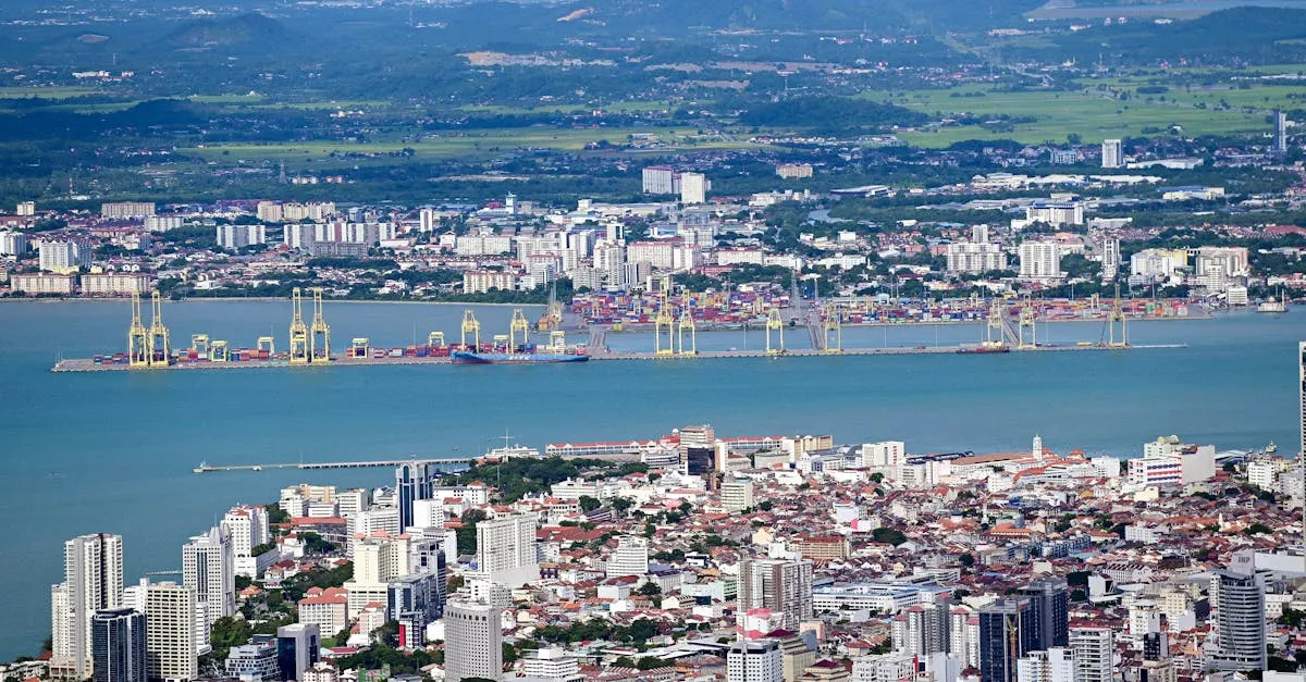 city skyline landmark in Penang, Malaysia