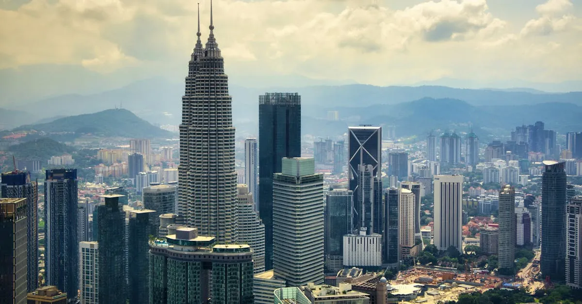 Petronas Towers landmark in Kuala Lumpur, MALAYSIA