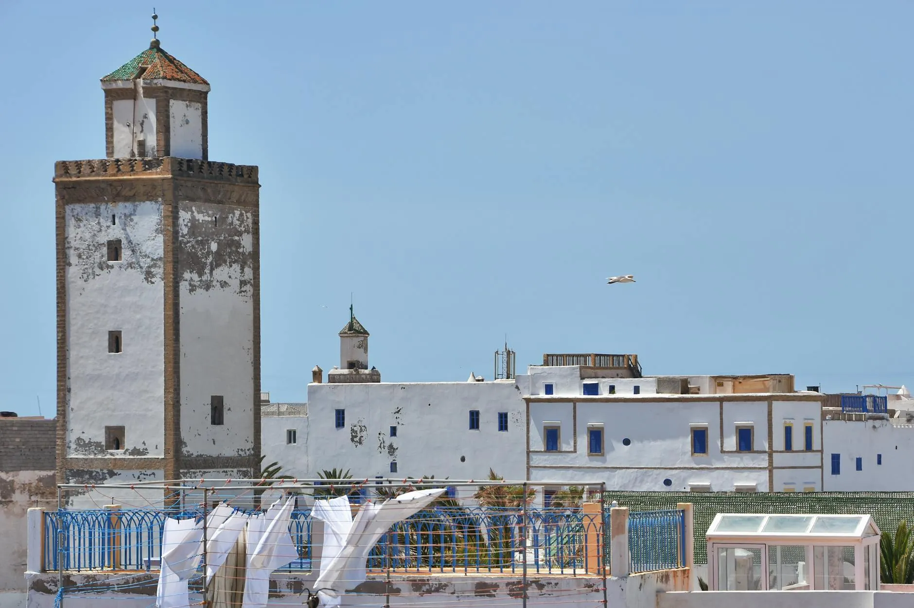 Essaouira Morocco — Scenic view of historic architecture and coastal fortress walls in Essaouira, Morocco.