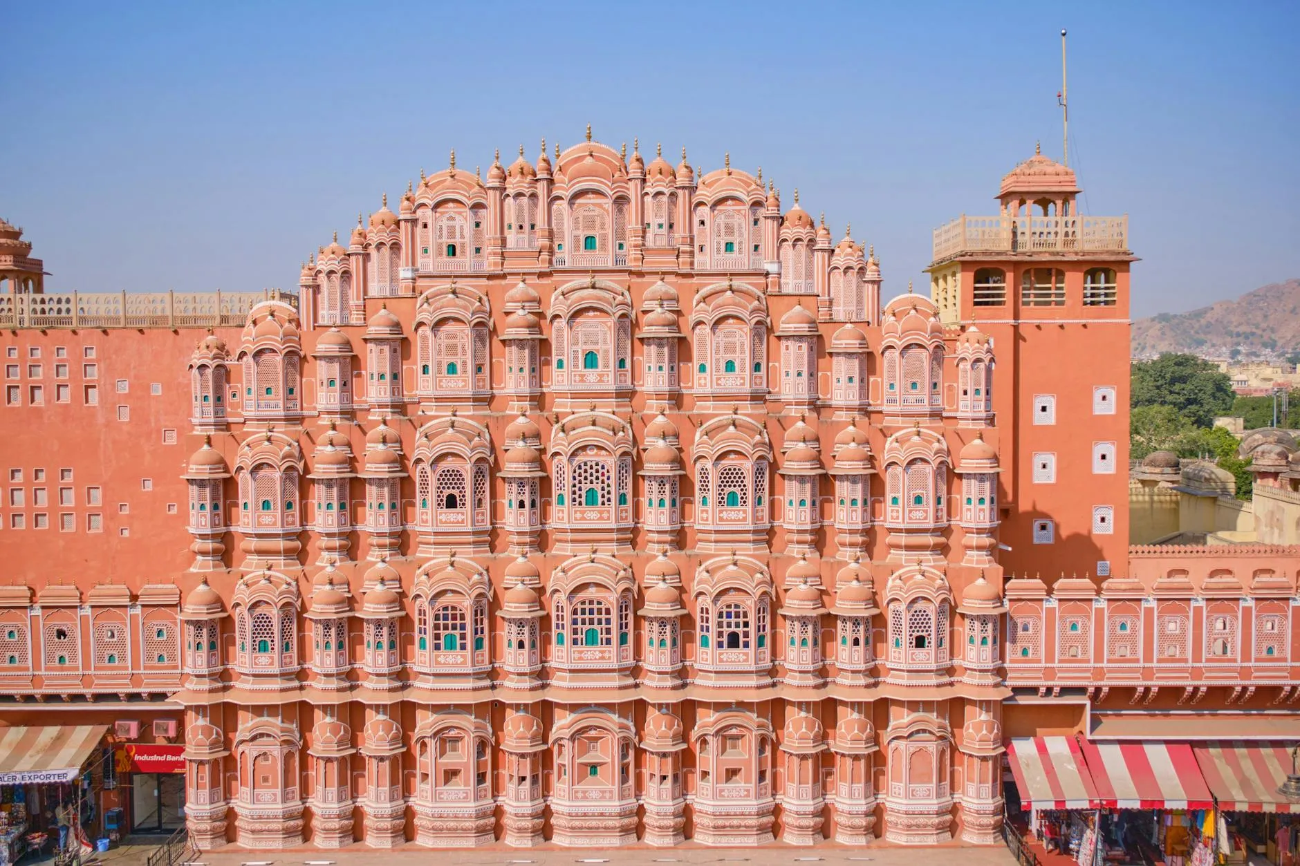 Jaipur, India — Capture of the iconic Hawa Mahal facade, showcasing intricate architecture in Jaipur, India.
