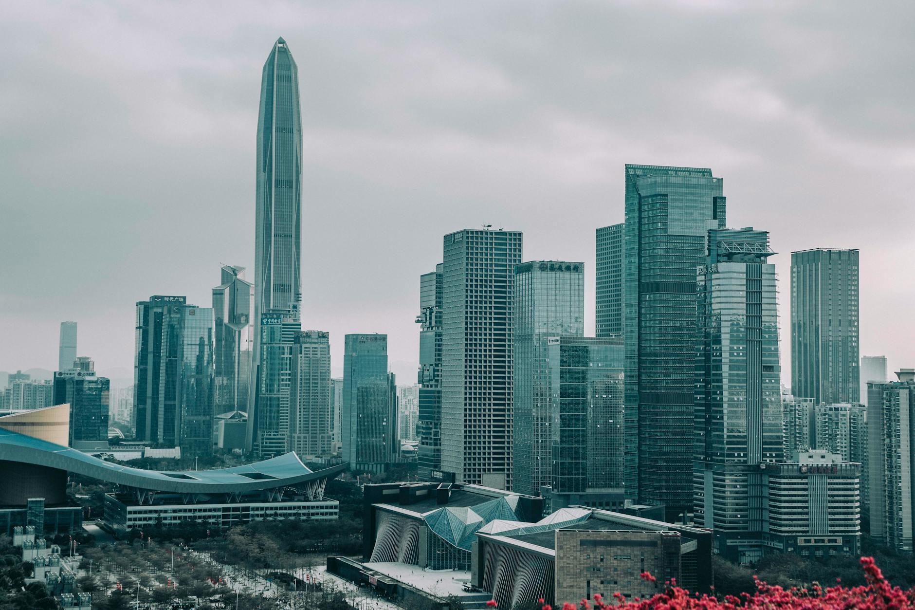 Shenzhen China — Pearl River Delta megacity skyline
