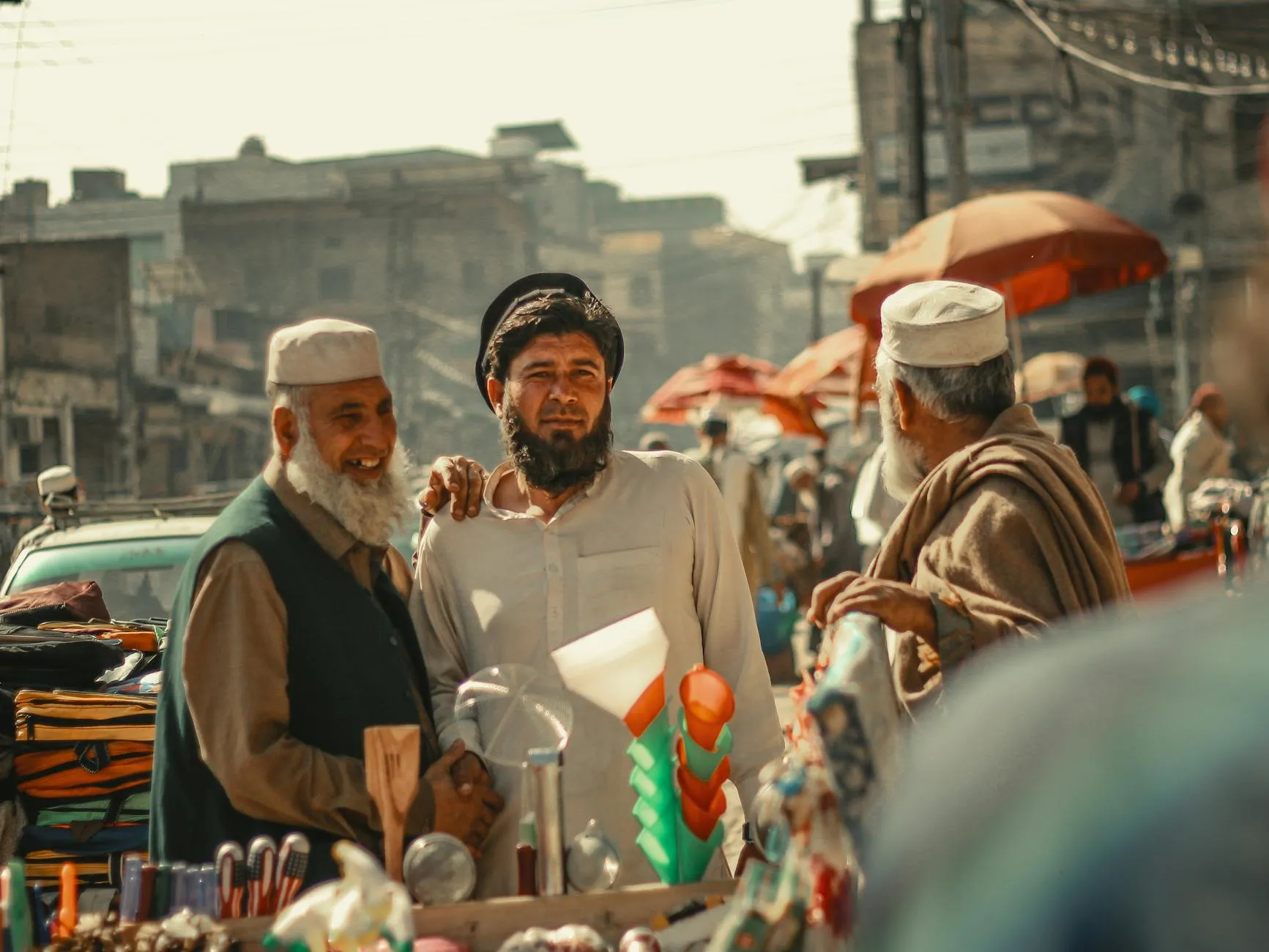 Peshawar, Pakistan — A bustling street market in Peshawar, Pakistan, showing local culture and daily life.