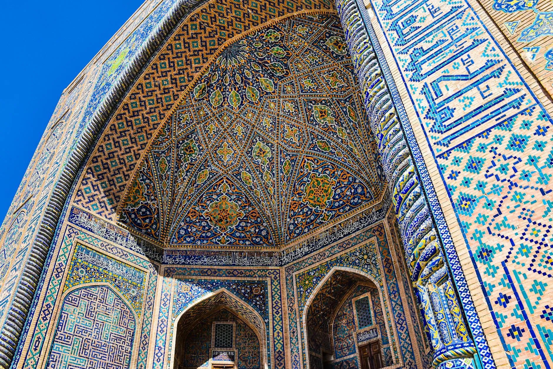 Samarkand, Uzbekistan — Discover the ornate tilework and Islamic architecture of Registan Square, Samarkand, Uzbekistan.