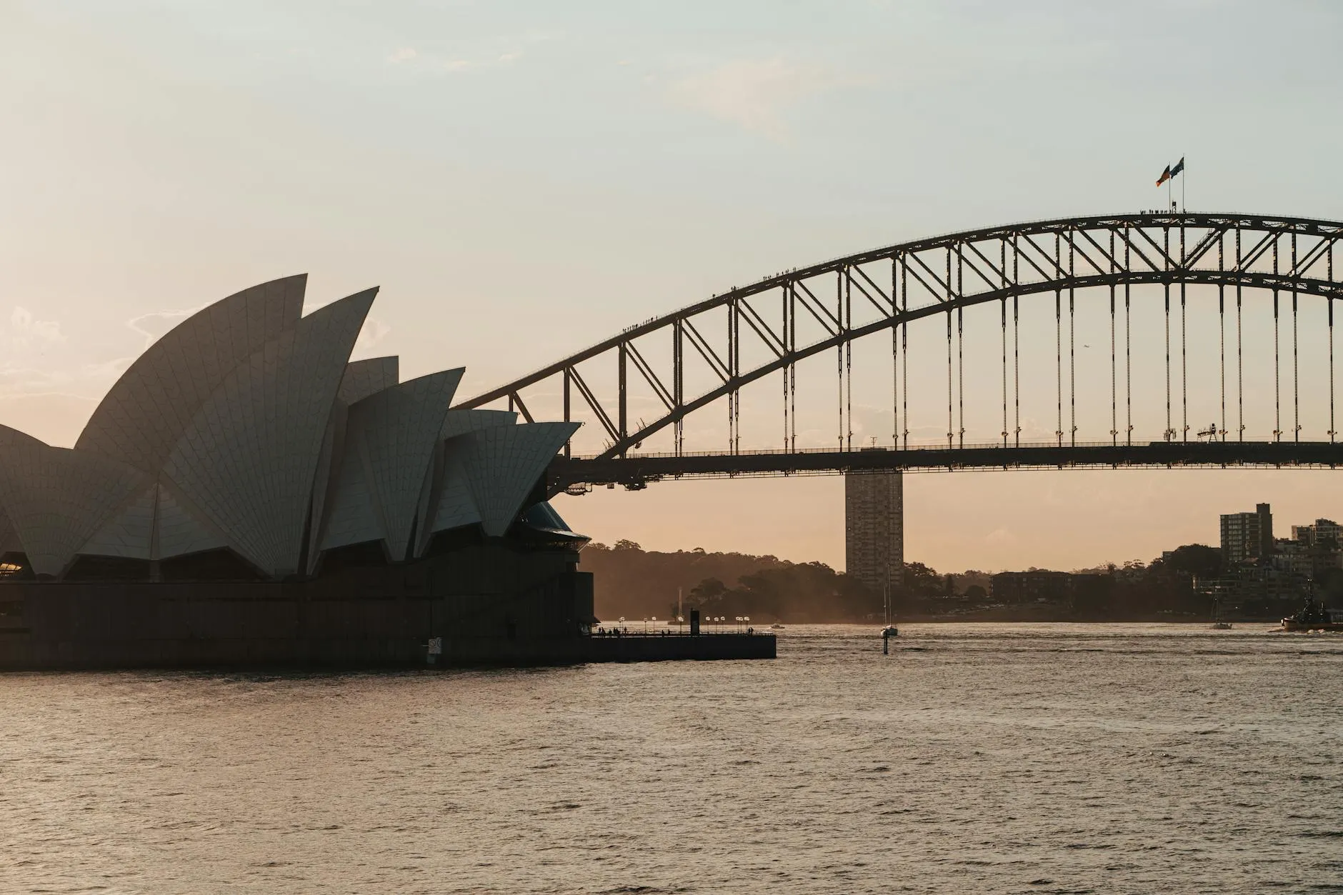Sydney Australia — Opera House, Harbour Bridge, harbour skyline