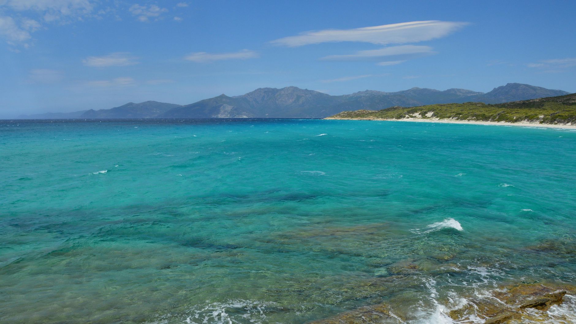 Ajaccio, Corsica — turquoise beach and coast
