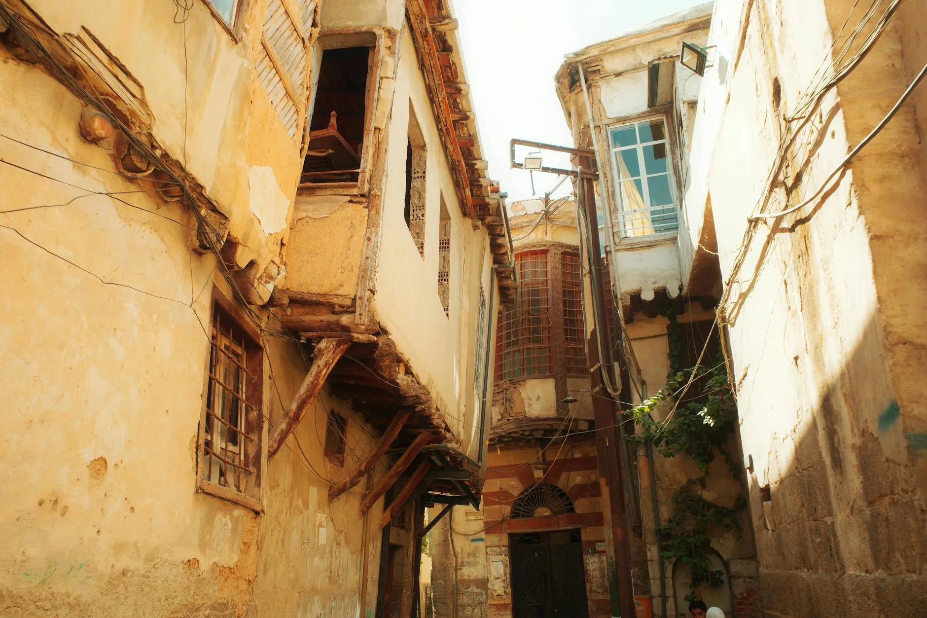 charming old buildings and narrow alleyways in