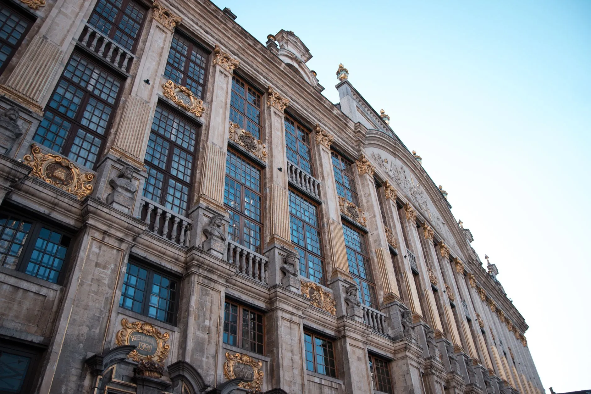 Brussels, Belgium — Grand-Place guildhall facades