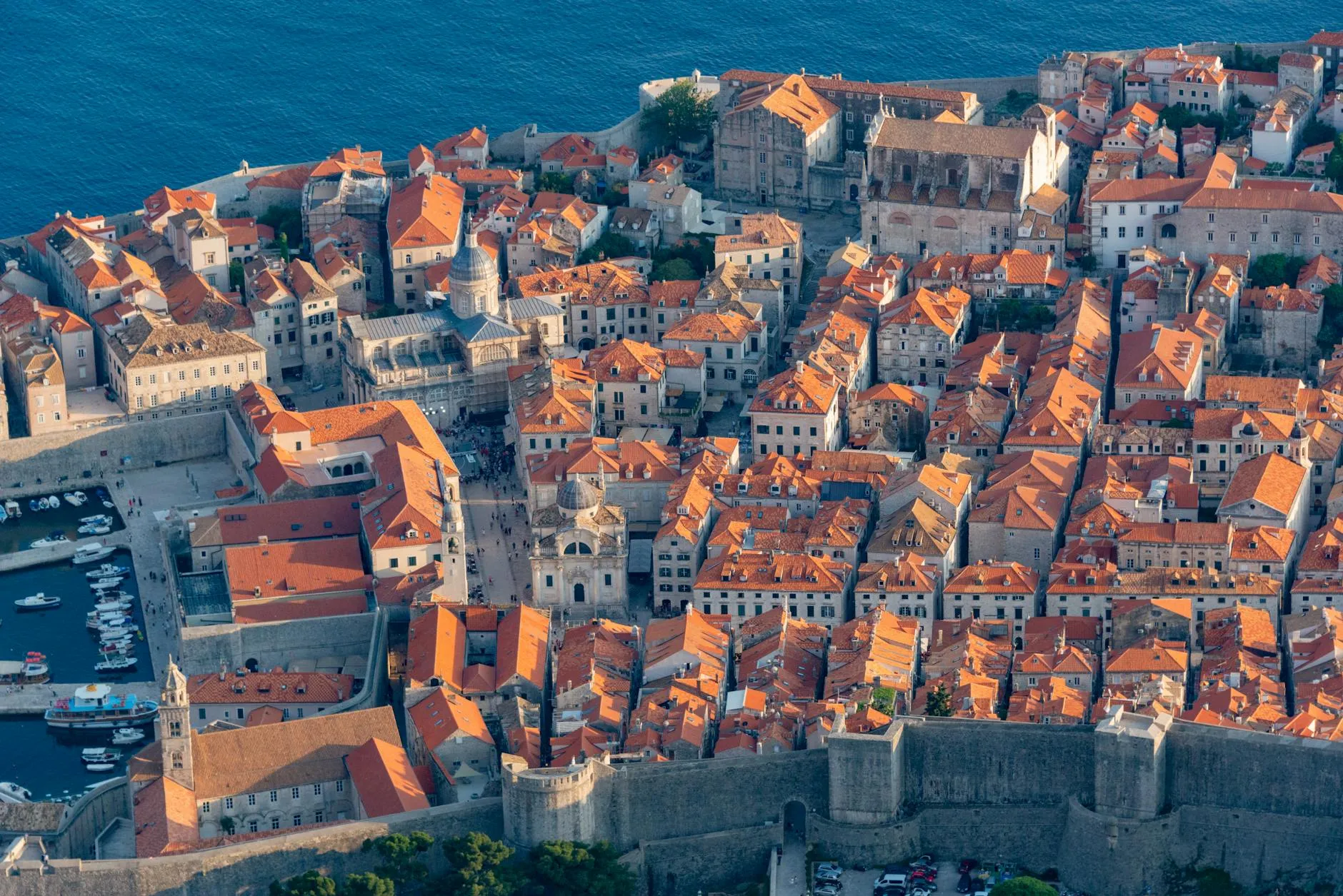 Dubrovnik, Croatia — Old Town walls and Adriatic Sea