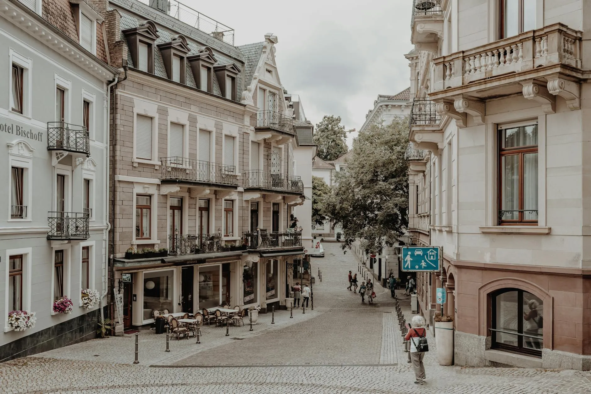 Baden-Baden / Karlsruhe, Germany — Quaint European townscape with classic architecture in Baden-Baden, Germany.