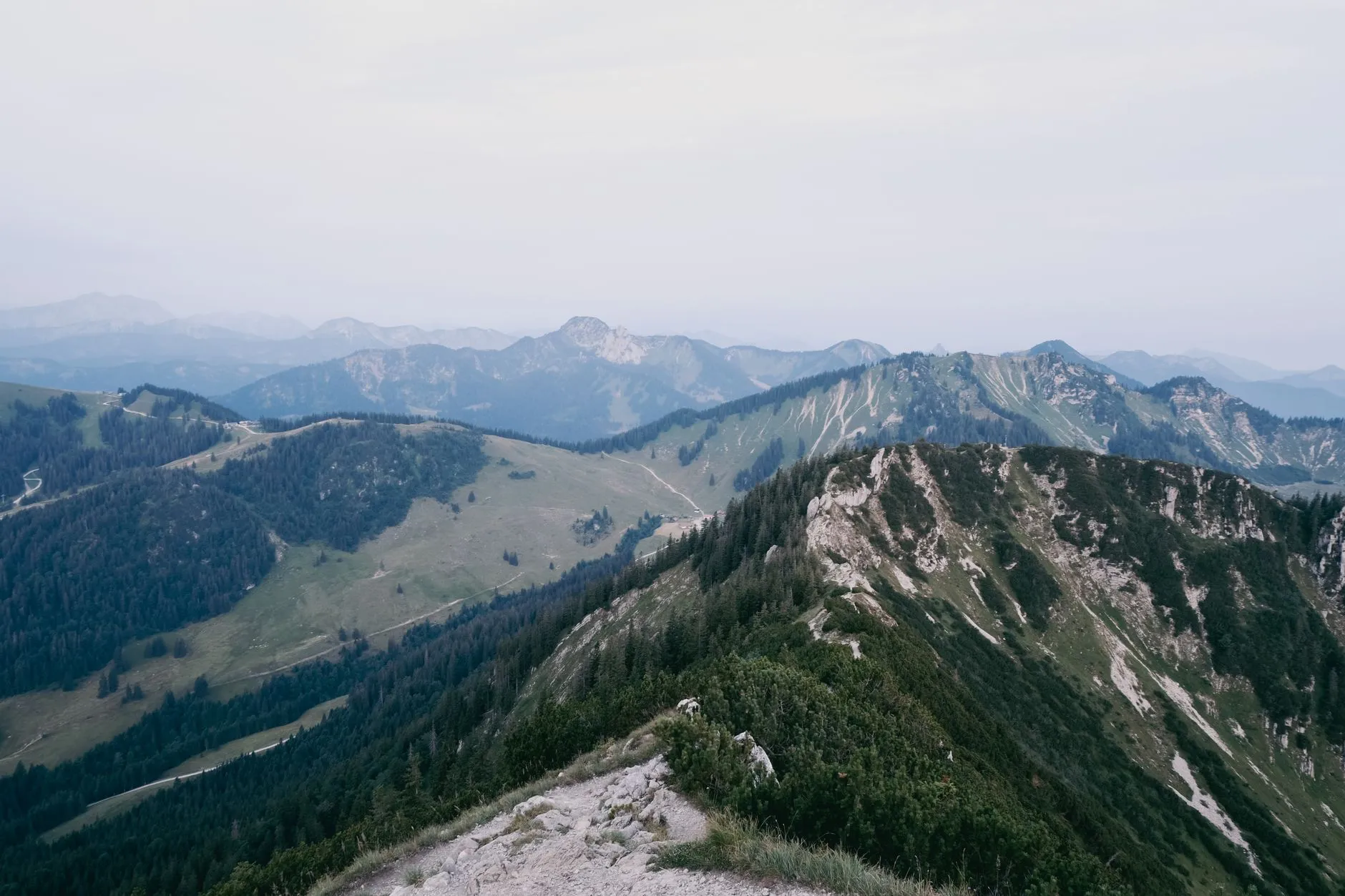 Memmingen / Allgäu, Germany — Scenic view of lush green Bavarian Alps in summer near Kempten, Germany.