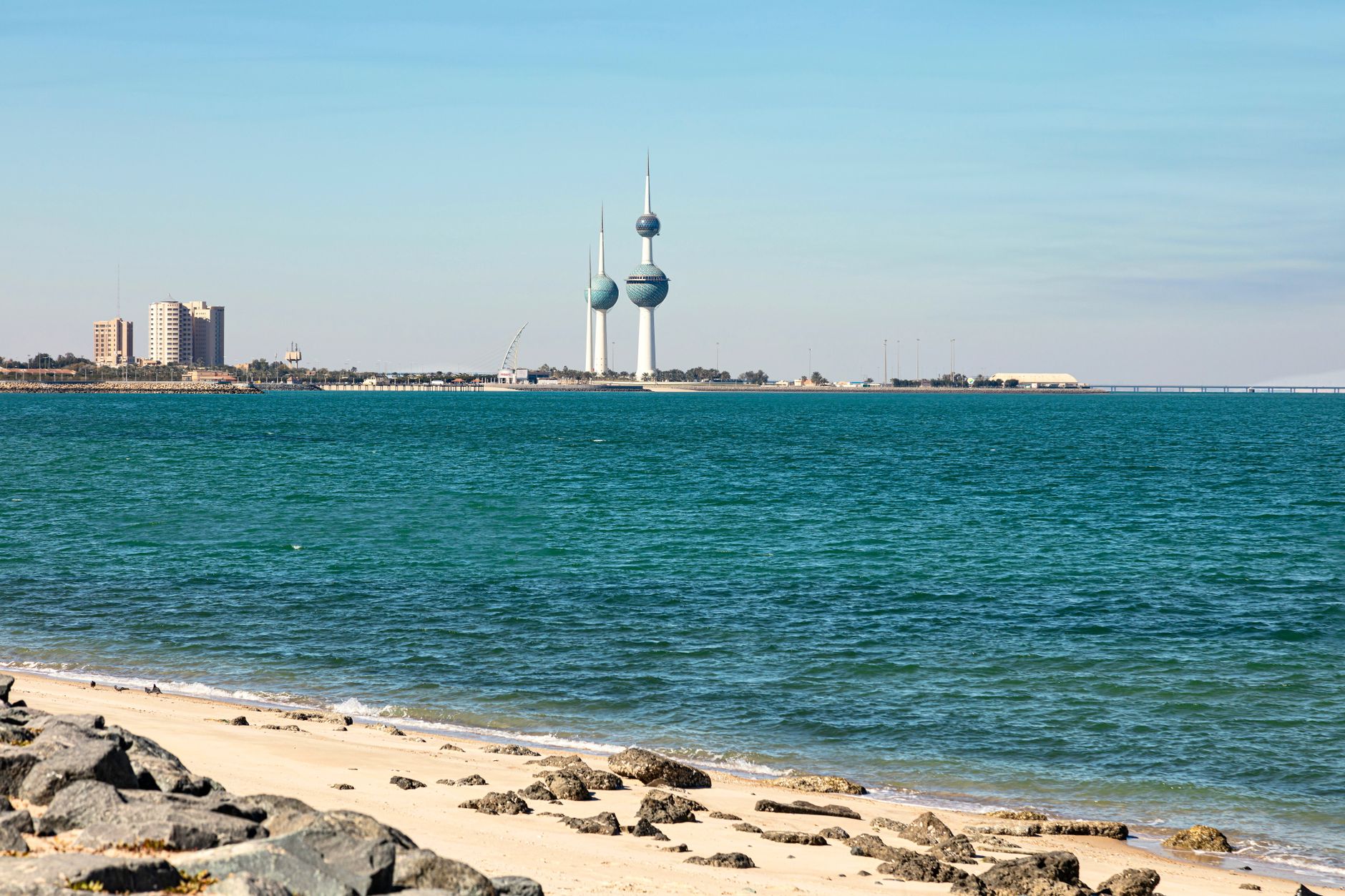 Kuwait City, Kuwait — Kuwait Towers on the Gulf coast