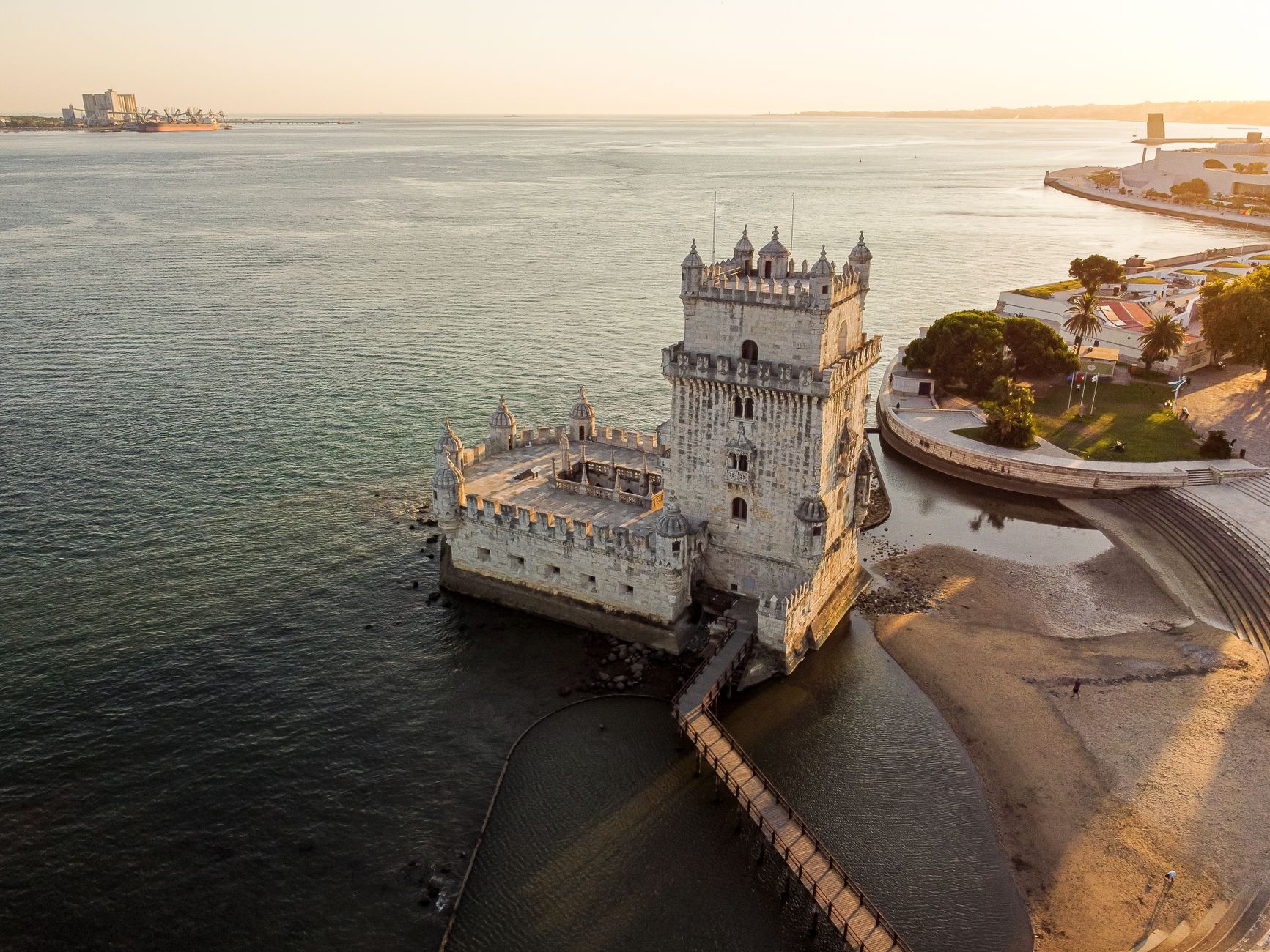 Lisbon, Portugal — Belém Tower on the Tagus at sunset