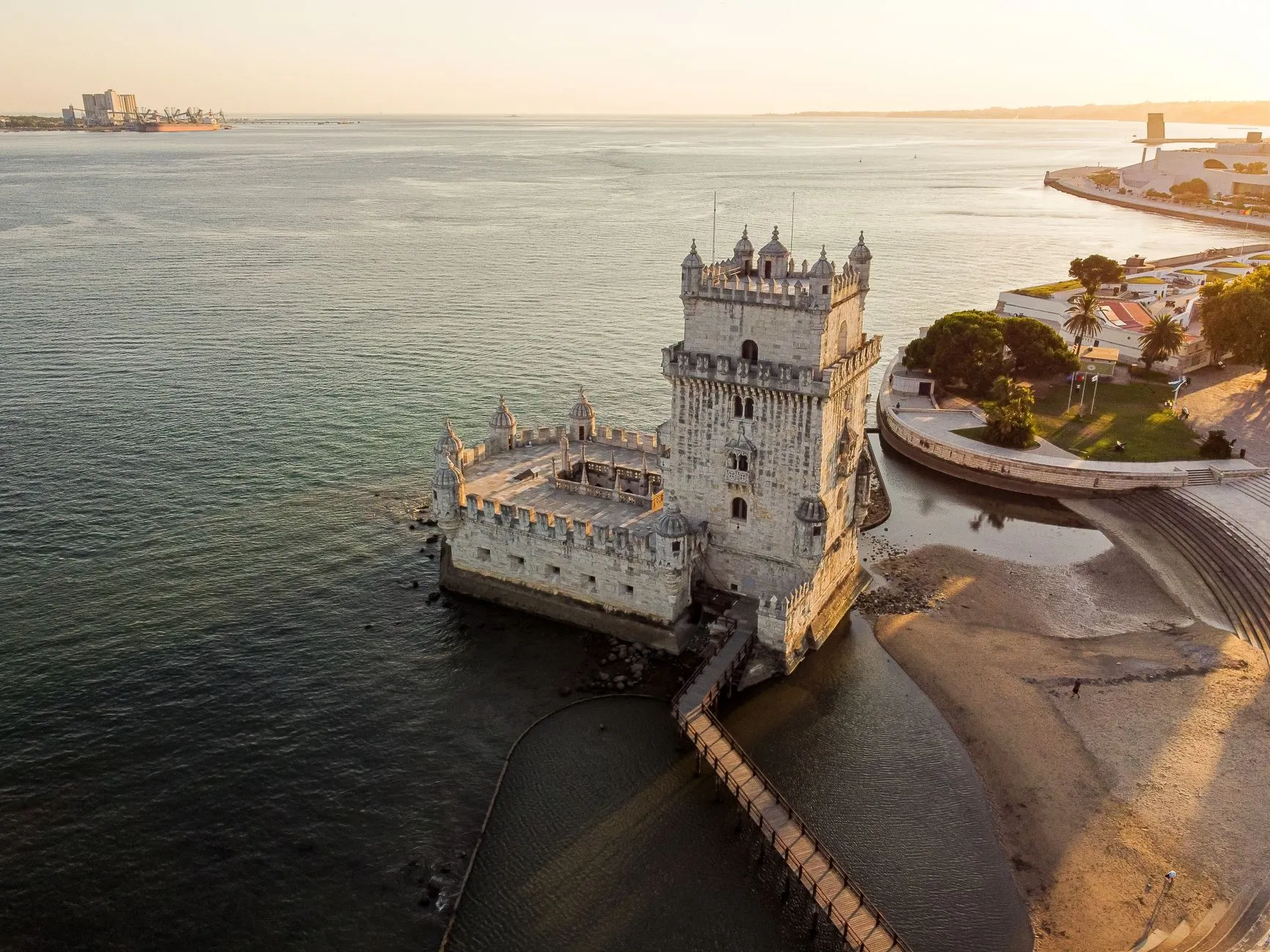 Lisbon, Portugal — Belém Tower on the Tagus at sunset