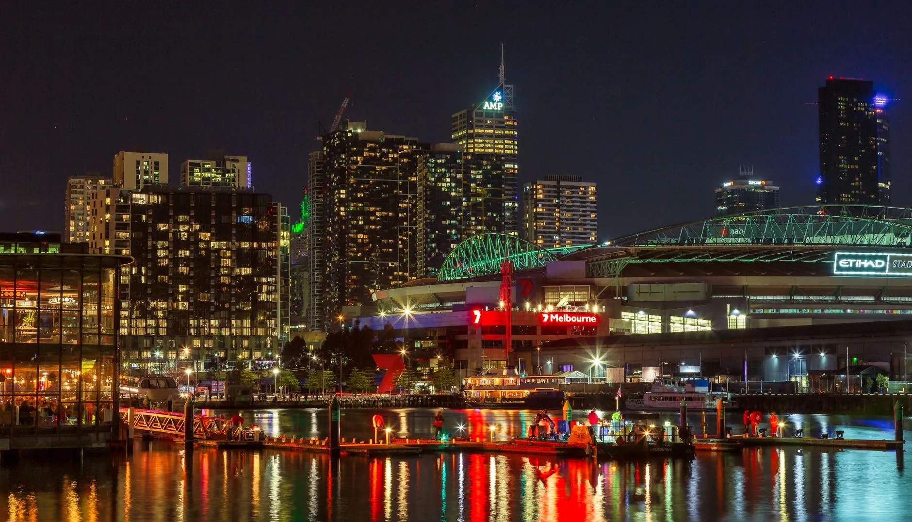 Melbourne — waterfront cityscape at night