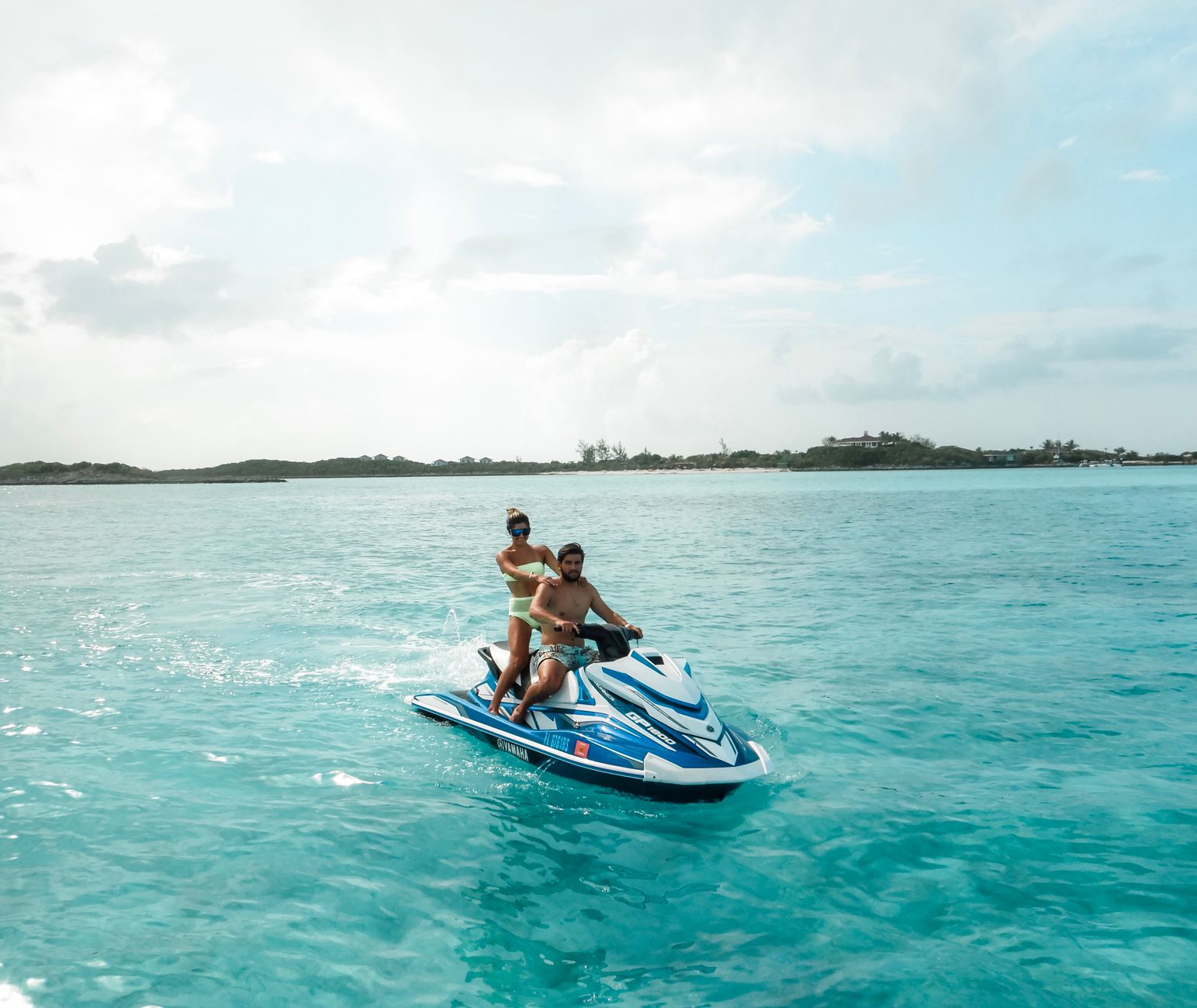 The Bahamas — Exciting day jet skiing in the turquoise waters of Exuma, The Bahamas.