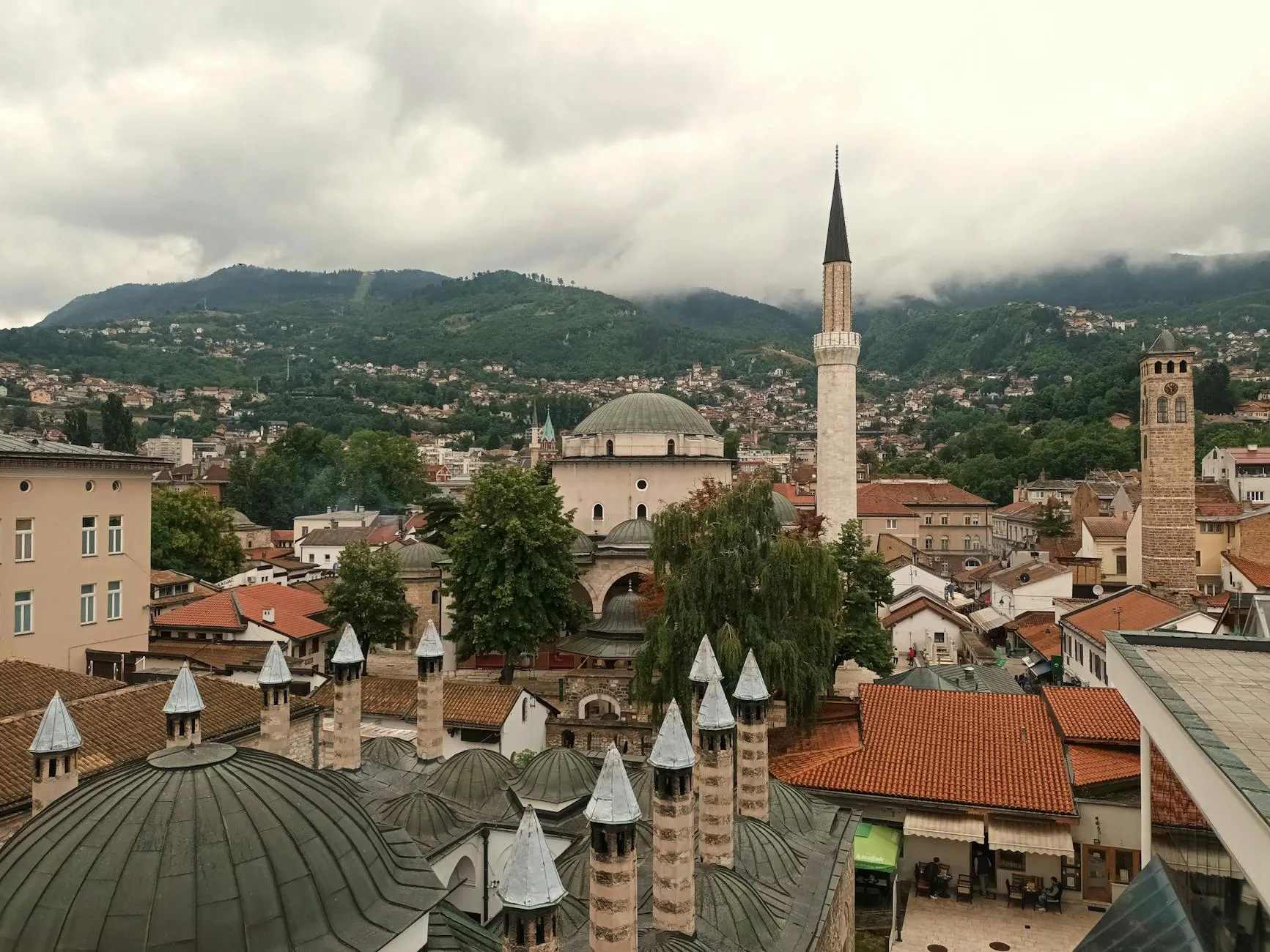 Sarajevo, Bosnia and Herzegovina — old town and city skyline