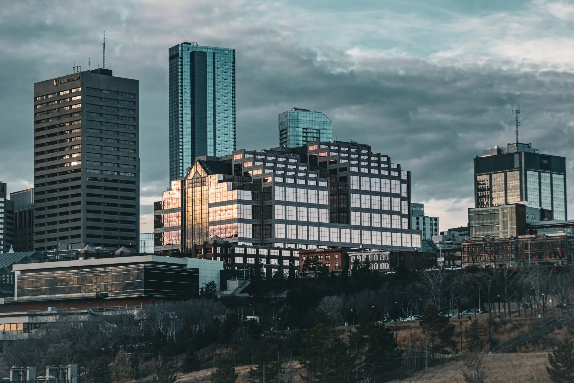 Edmonton, Canada — Skyline view of modern architecture in downtown Edmonton, Alberta, Canada.