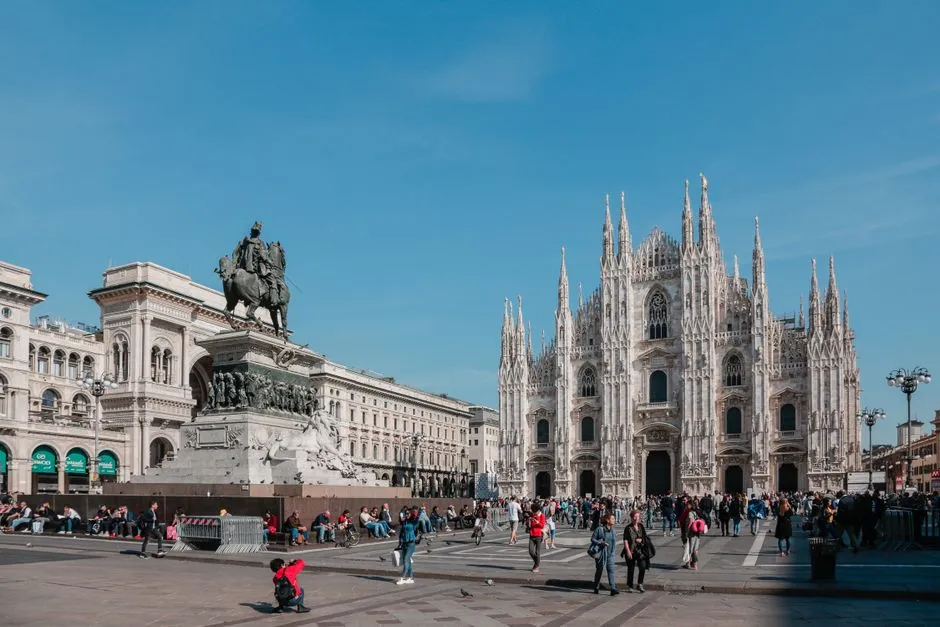 Milan, Italy — Piazza del Duomo and the cathedral