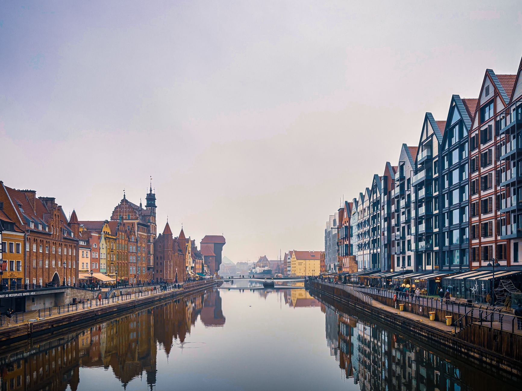 The Motława riverfront and the medieval Crane in Gdańsk