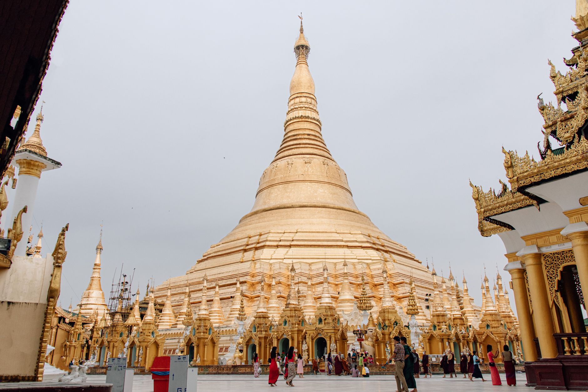 The Shwedagon Pagoda in Yangon, Myanmar