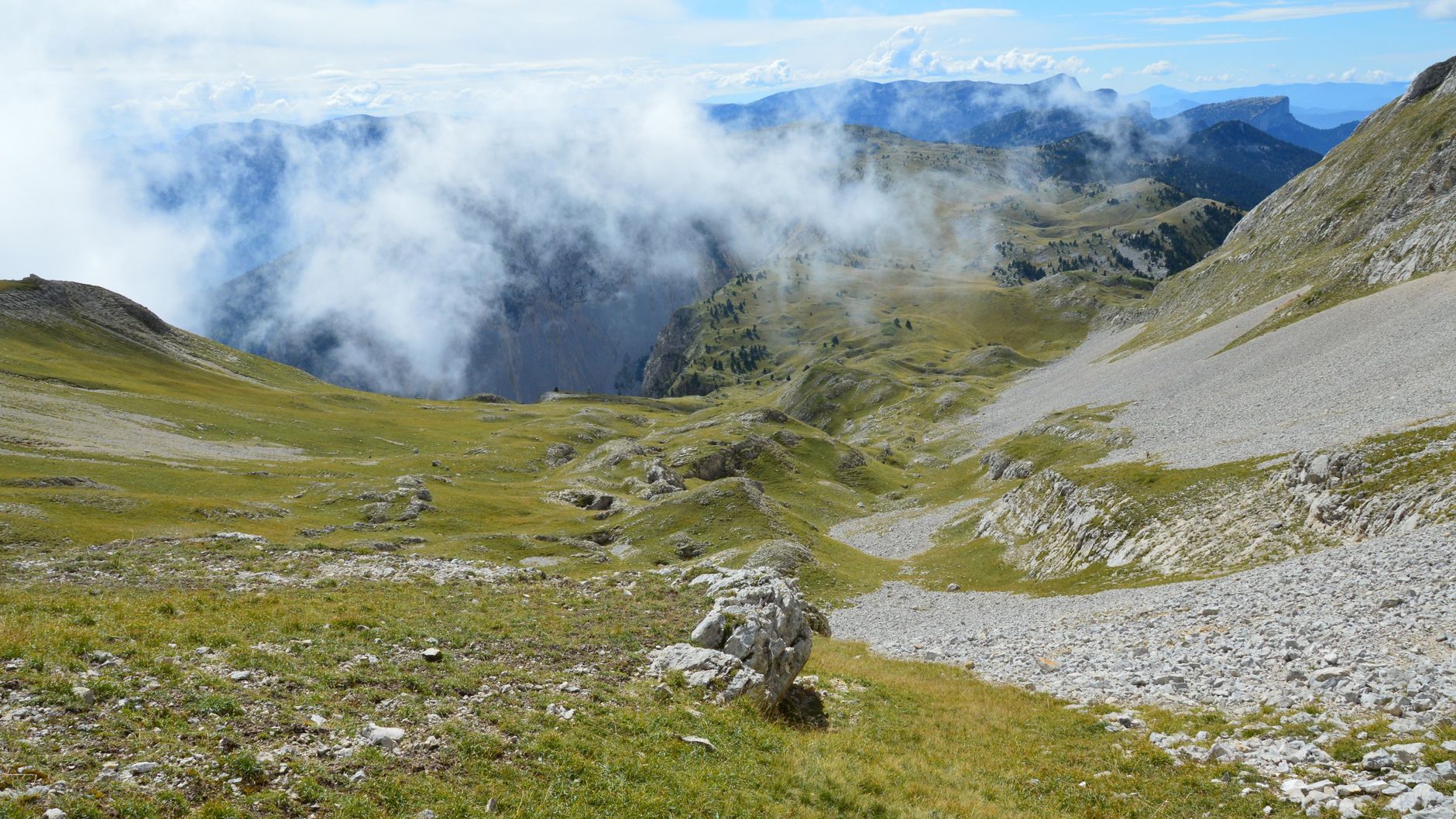 Grenoble, France — Breathtaking landscape of the Vercors mountains, captured in Gresse-en-Vercors, France.