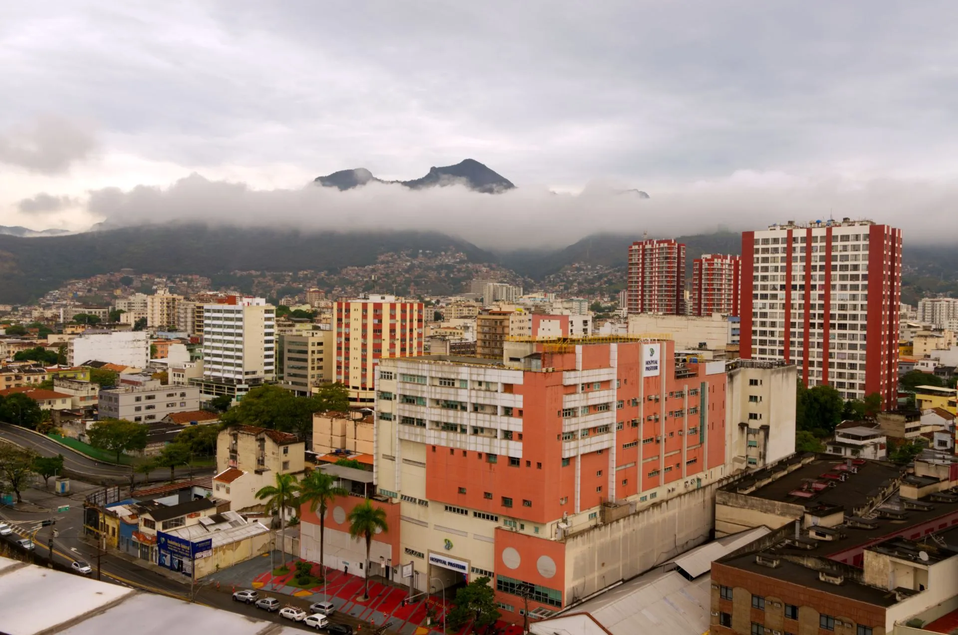 Aerial view of Caracas, Venezuela, with the Avila mountains in the background.